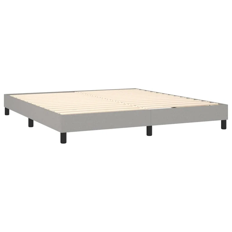 Sommier à lattes sur pieds cadre de lit 180x200 cm tissu gris clair TDL0207182