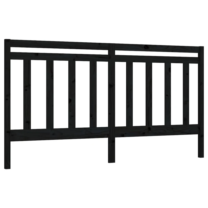 Tête de lit accessoire couchage chambre à coucher meuble 186 x 4 x 100 cm bois de pin noir TDL0202174