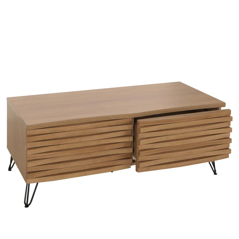 Table basse table de salon avec 2 tiroirs bois manguier et métal 46x110x55 cm 04_0008458